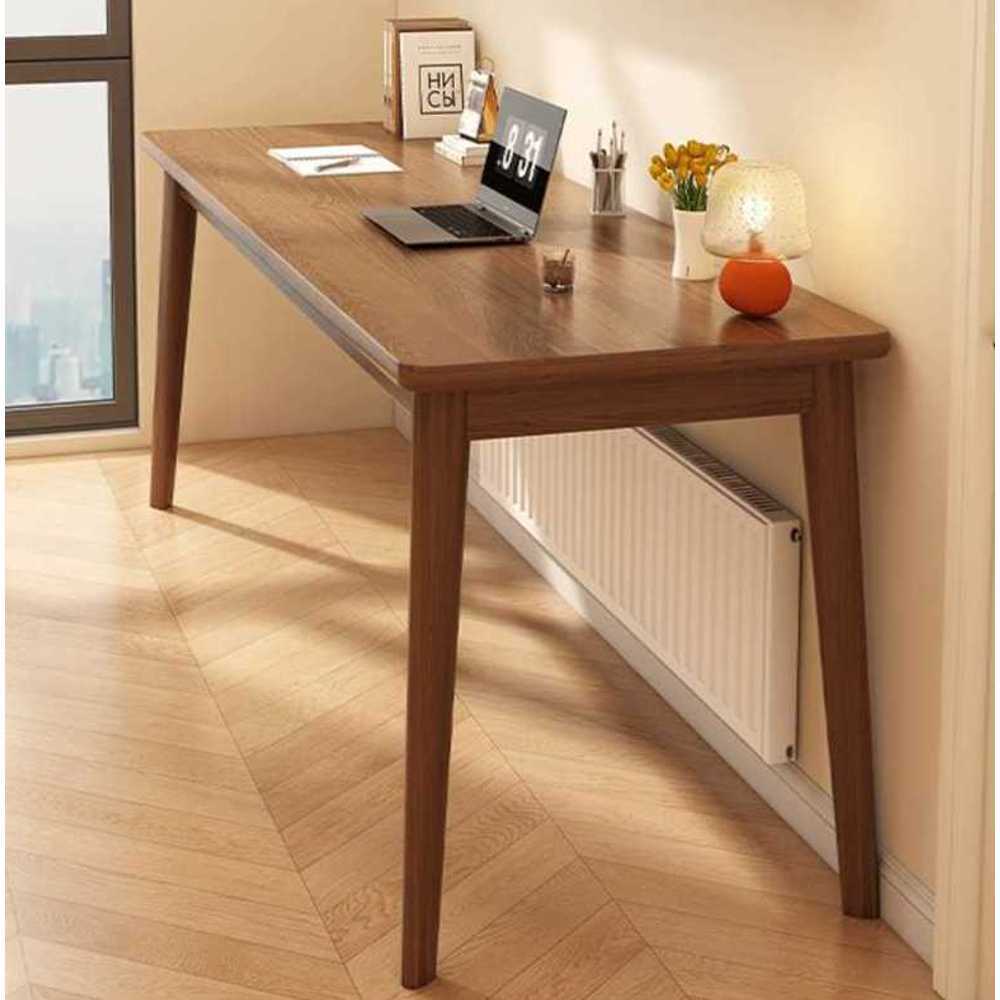좁고 긴 테이블 창가테이블 홈바 노트북 다용도 수납 100x55cm 내추럴 - 상품 이미지
