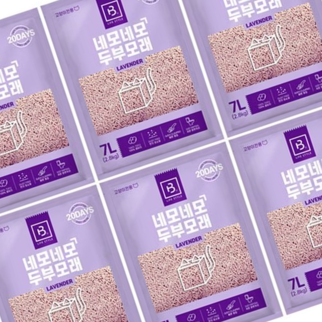 고양이모래 두부모래 라벤더 7L 6P 반려묘 애묘 화장 - 상품 이미지