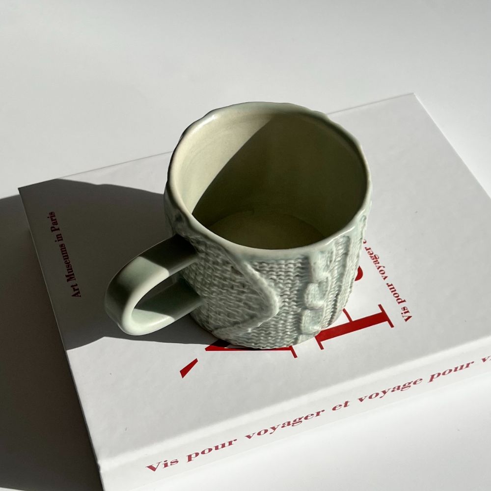 [고유포터리] knit mug 01 (14 color) 이보현 작가 니트머그 니트패턴 핸드메이드 도자기 - 상세 이미지 4