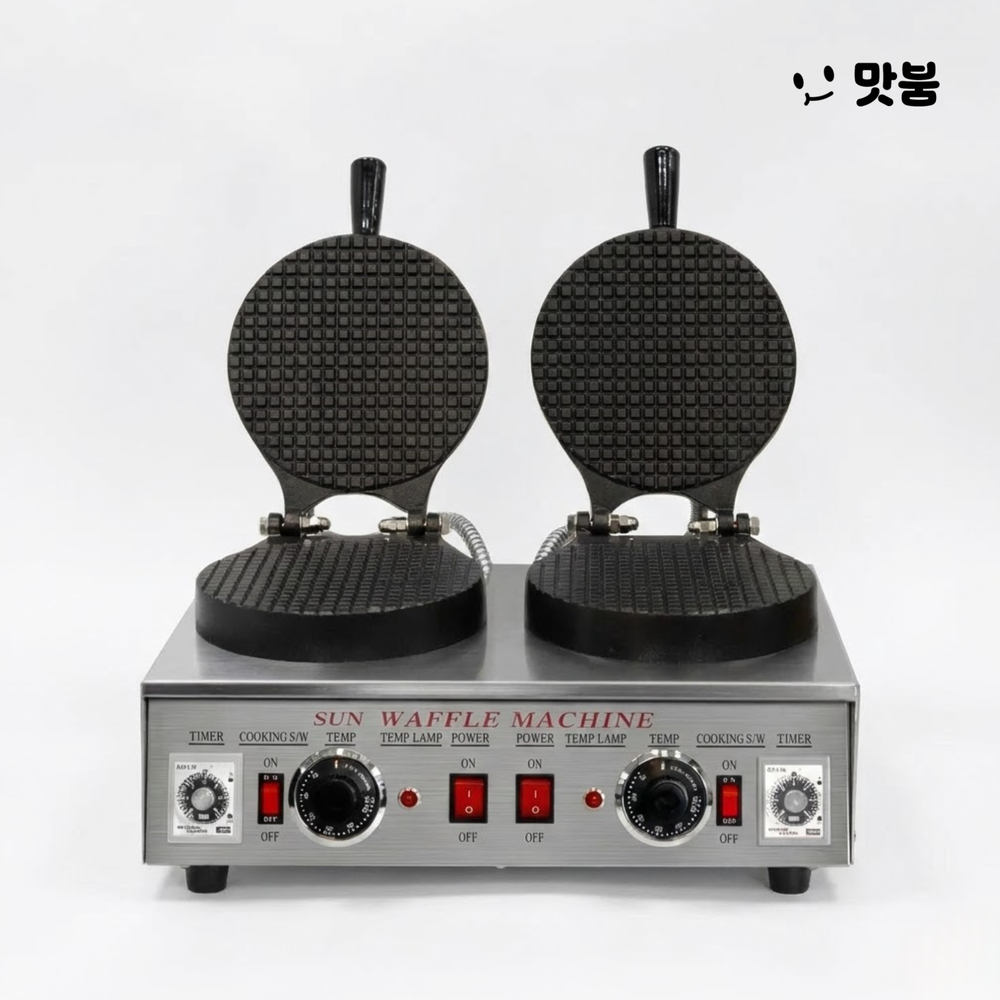 태양산업 콘와플 원형기계 2구 전기식 국내제조 조리기 / CPC-450T - 상품 이미지