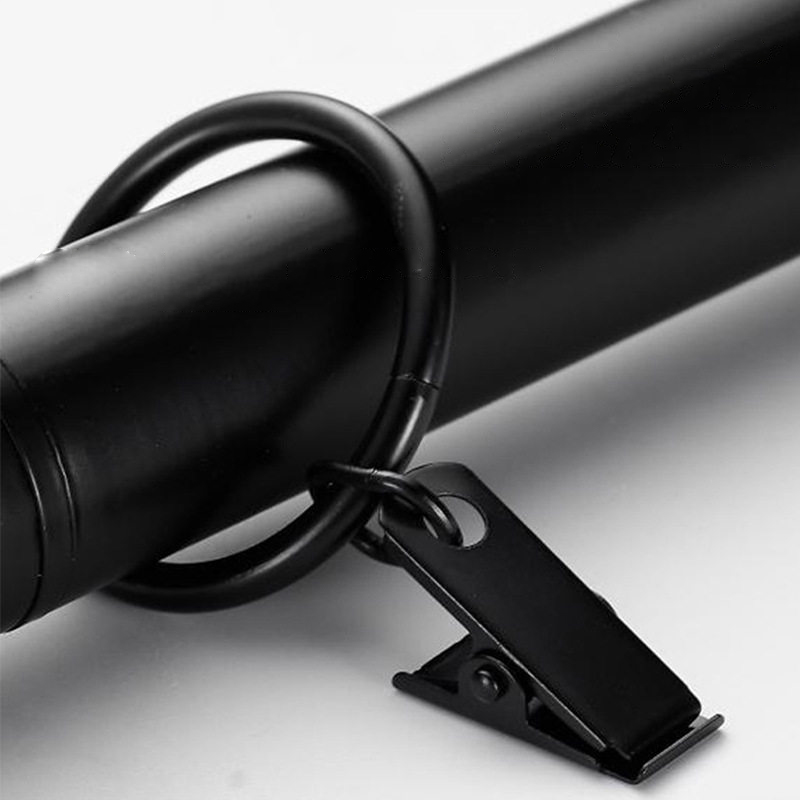 커튼링 35mm 집게 커텐 고리 무타공 핀 봉 브라켓 레일 스틸 3종 컬러