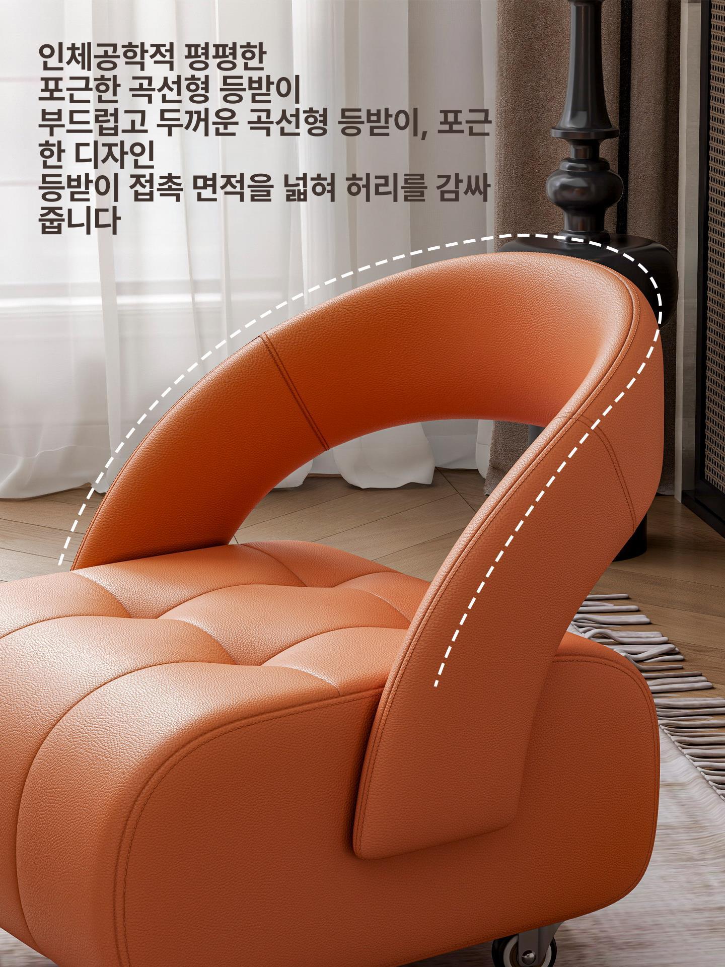 패브릭 고급 소파 거실 라운지 체어 북유럽 홈퍼니처 밀크티브라운 대형 - 상세 이미지 4