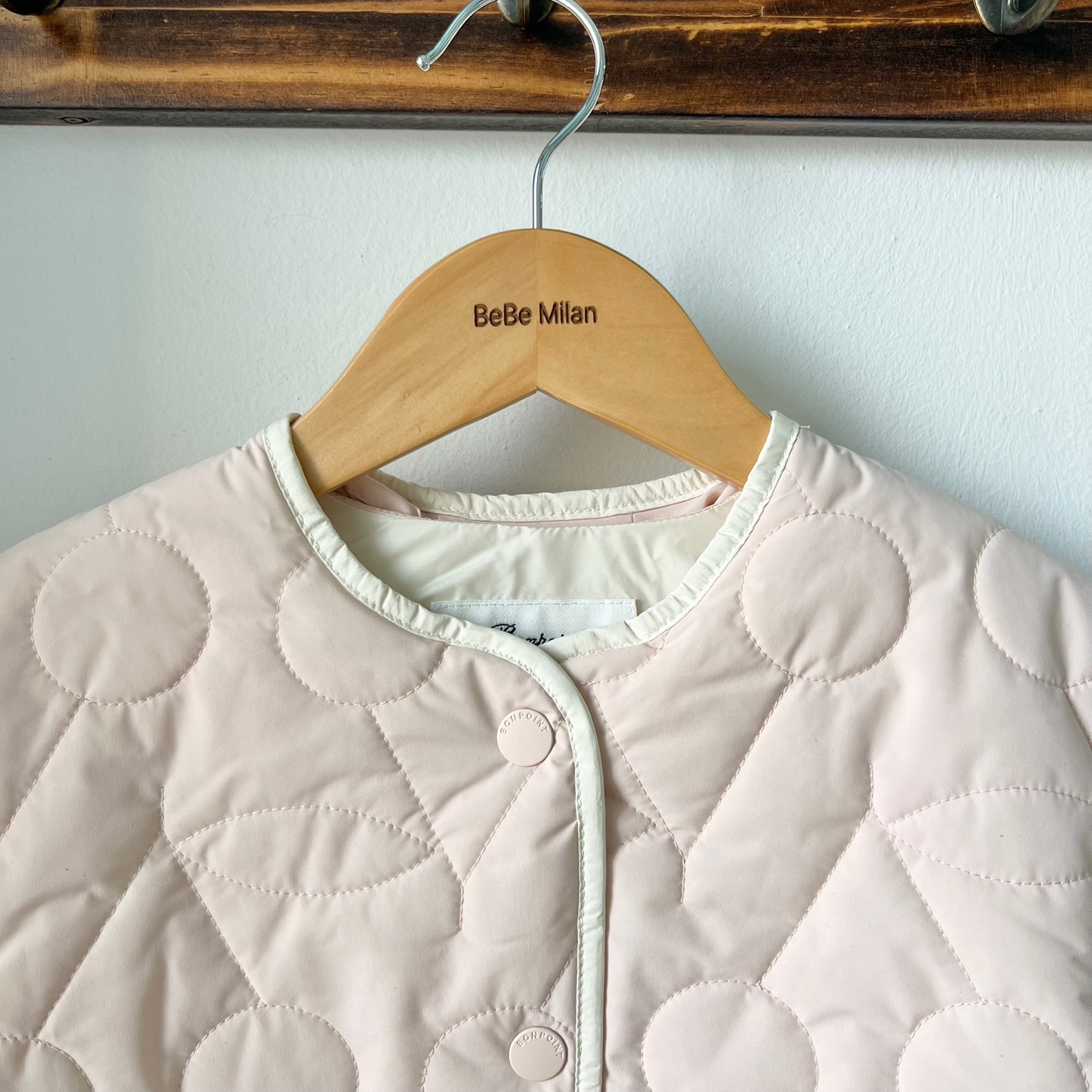 26SS 봉쁘앙 키즈 Lorelei 워터 리펠렌트 퀼팅 자켓 로즈 S06GOUW000020 - 상세 이미지 2