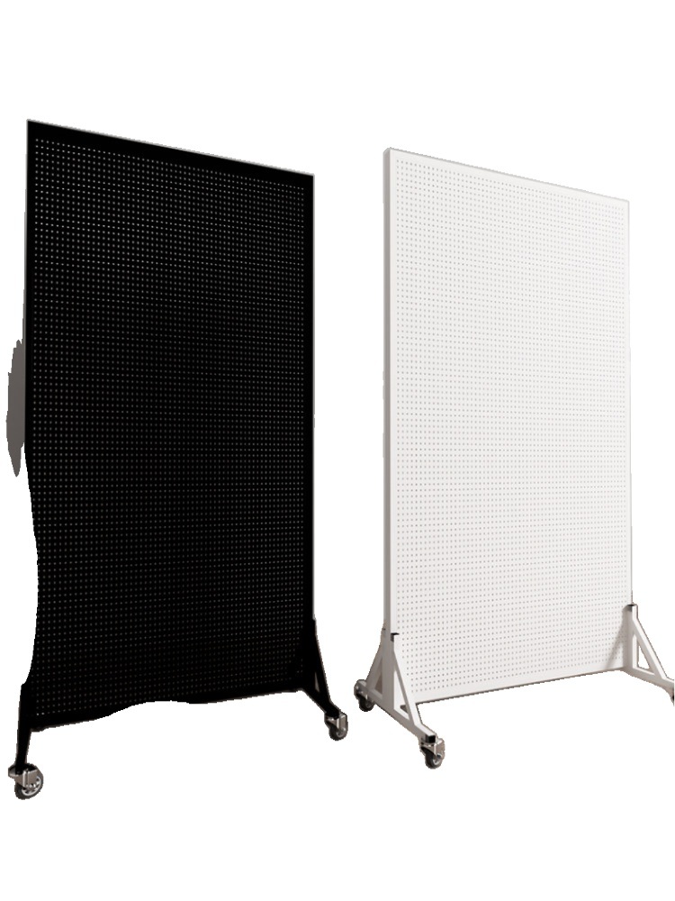 타공 보드 철제 인테리어 악세사리 스탠드 자석 철판 구멍 수납 책상 흰색 50x100cm (걸이 20개) - 상품 이미지
