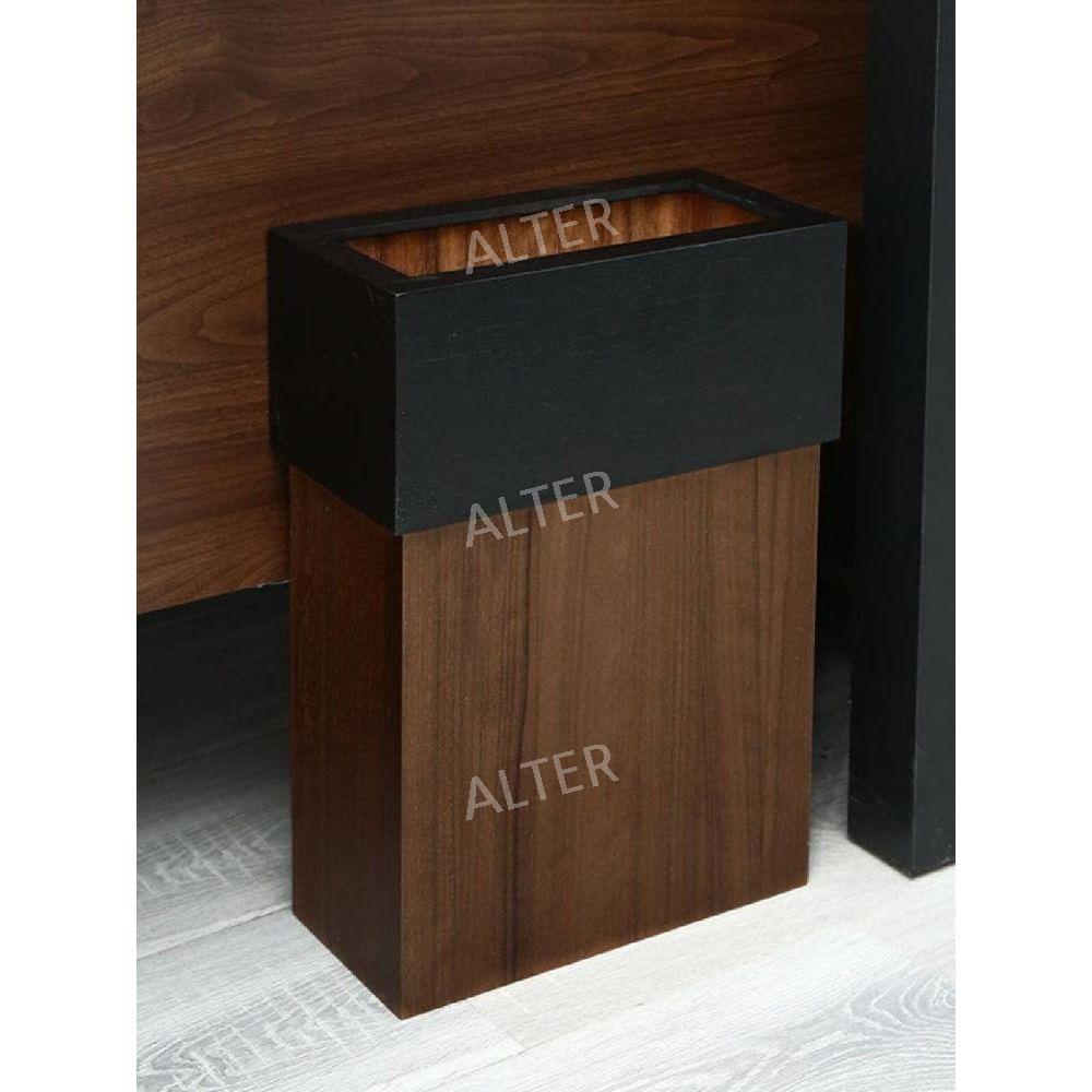 북유럽 우드 인테리어 호텔식 사각 쓰레기통 휴지통 우드 10L 31x15x31cm - 상세 이미지 2