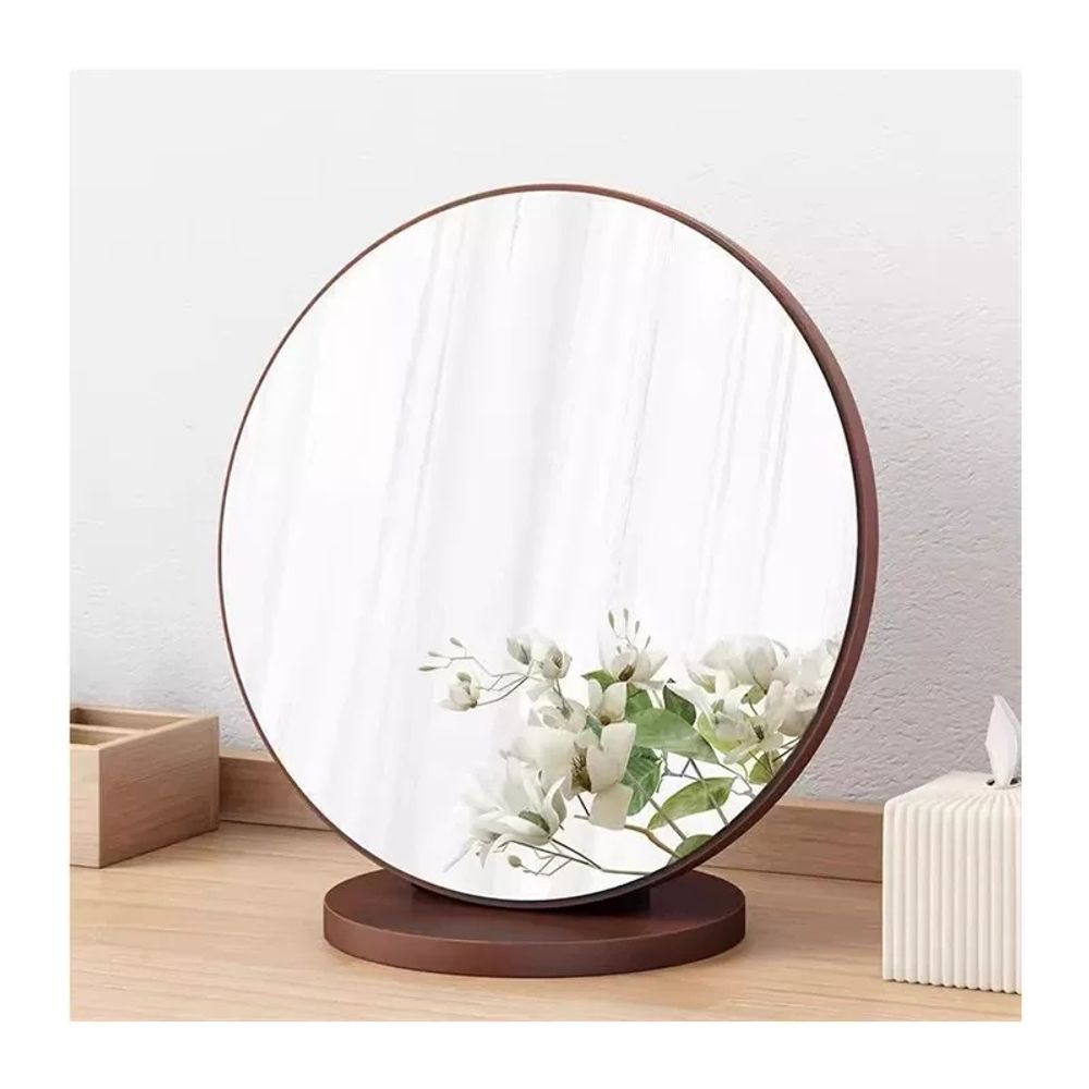 리멤버셀 원목 화장대거울 탁상용 우드프레임 A. 원목구조HD거울각도조절 20cm 호두색상 - 상세 이미지 5