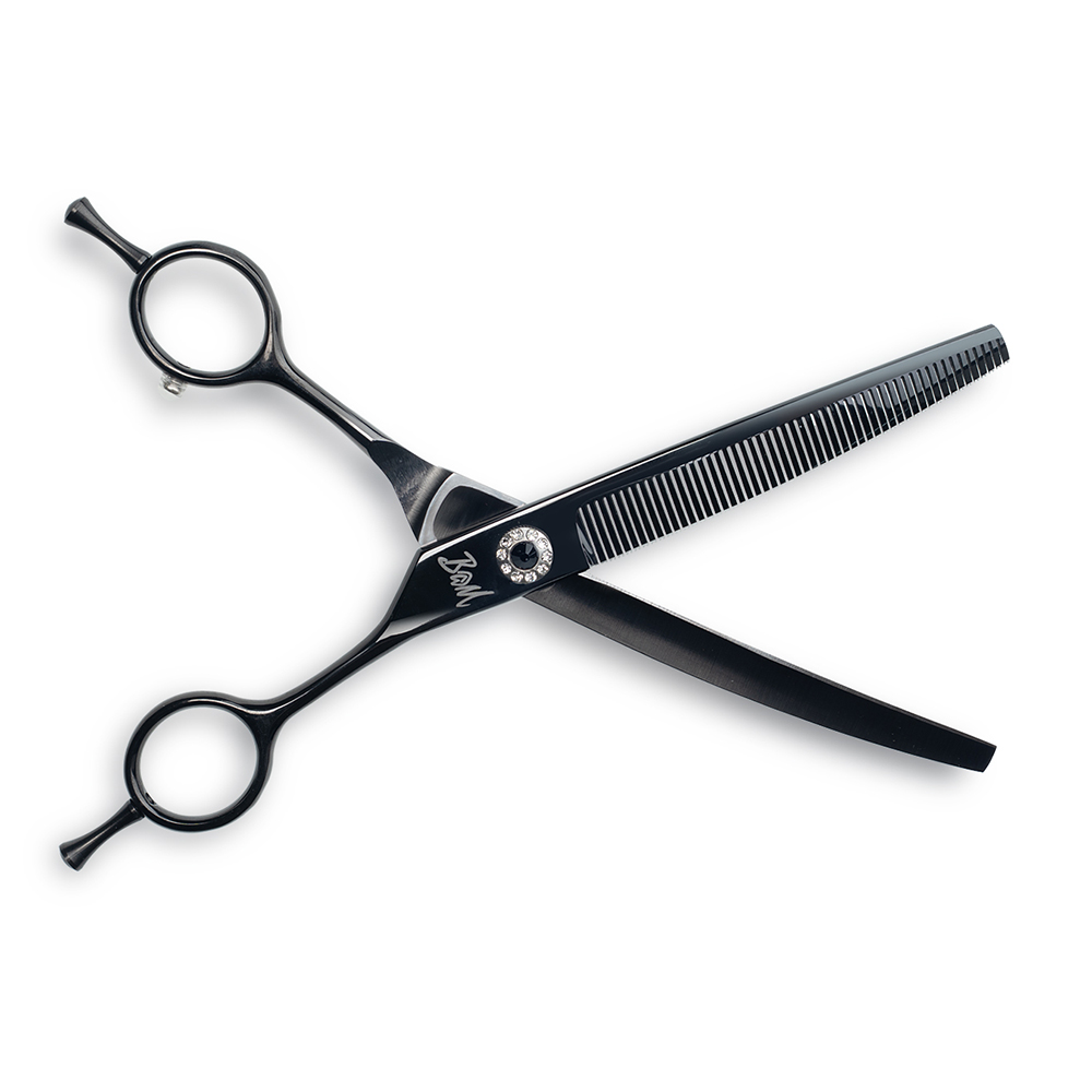 밤돌이네 크리스탈 커브 숱가위 7인치 전문가용 애견 강아지 미용가위 이미지 4