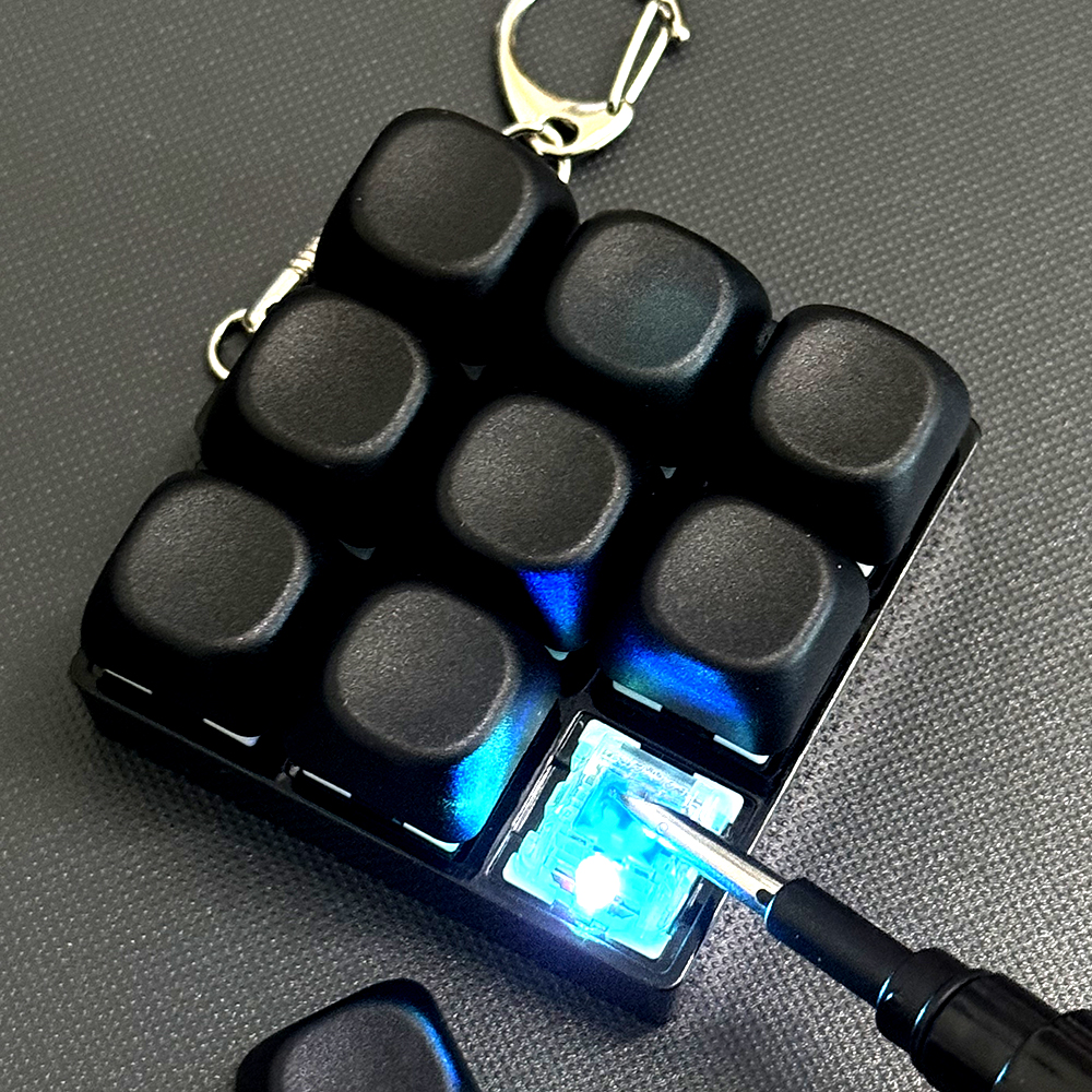 9구 키캡 LED 열쇠고리 청축 키링 가방 커스텀 키홀더 악세사리 - 상품 이미지