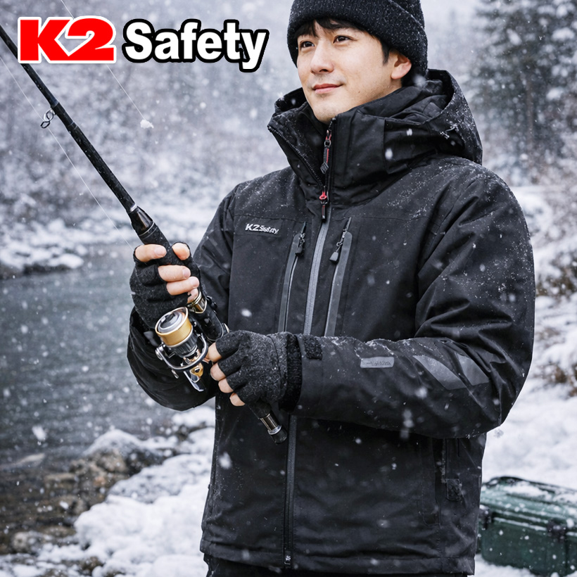 K2세이프티 고어텍스 방수 낚시자켓 겨울방한낚시패딩 중년남성 아빠 남편 동계 낚시용방한점퍼 - 상품 이미지