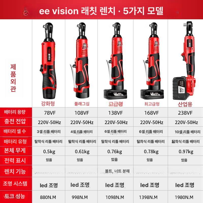 전동 임팩렌치 충전 라쳇 드라이버 88 0n 78vf 1배터리 1충전기 A - 상세 이미지 4