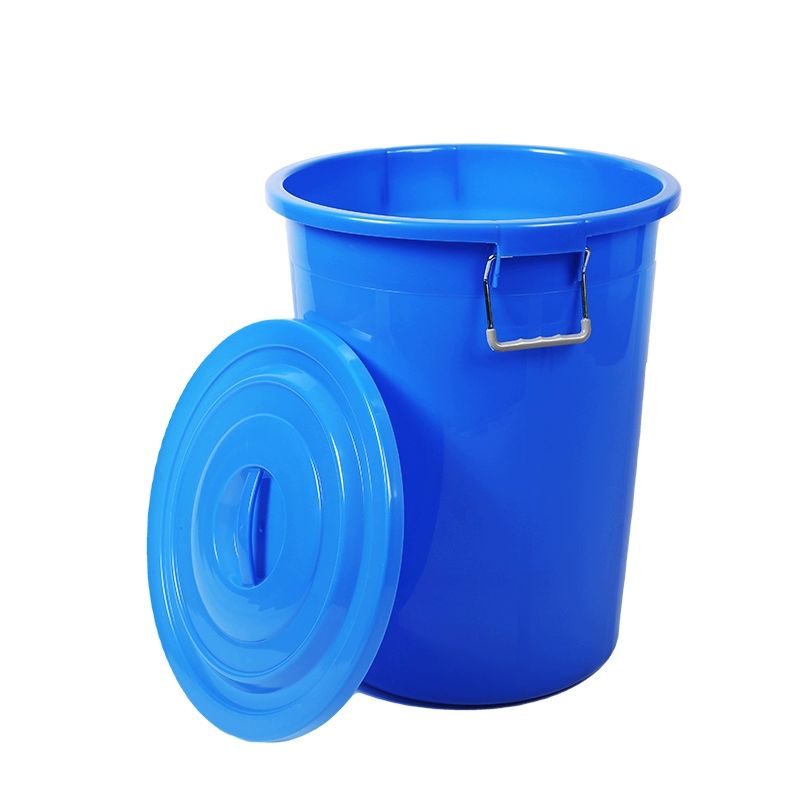 업소용쓰레기통 원형 대형 휴지통 100l 파란통 학교 스윙 대형휴지통 철제 업소용휴지통 - 상품 이미지