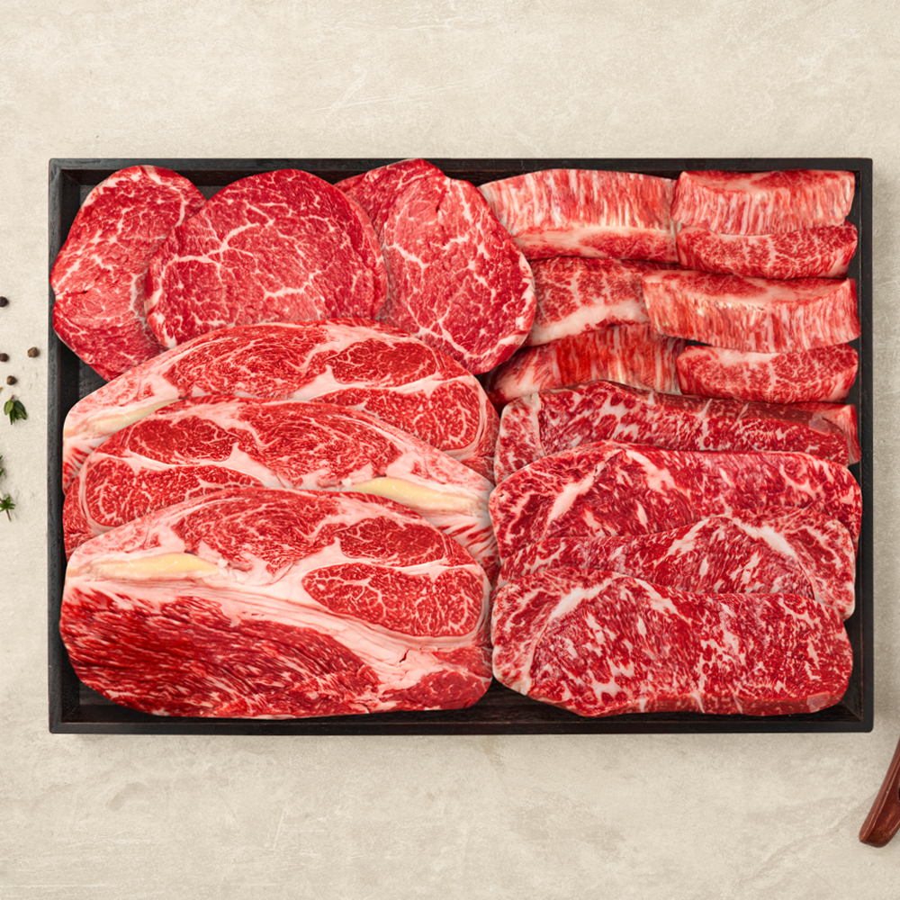 거래처 모듬 한우 선물 세트 투뿔 소고기 설 추석 명절 블랙, 1.2kg, 1개 - 상품 이미지