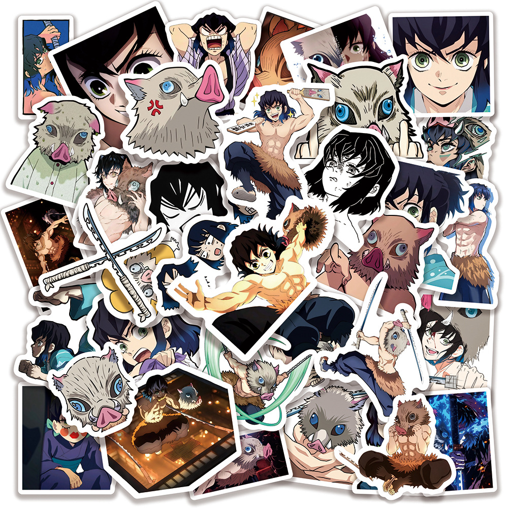 귀멸의칼날 캐릭터 스티커 다꾸 폰꾸 다이어리 꾸미기 방수 이노스케, 50매 - 상품 이미지