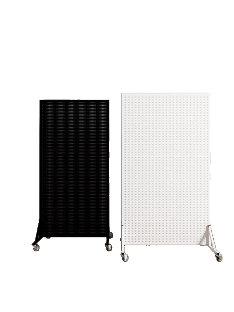 타공 보드 철제 인테리어 악세사리 스탠드 자석 철판 구멍 수납 책상 흰색 50x100cm (걸이 20개) - 상세 이미지 4