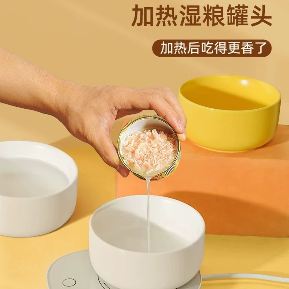 리멤버셀 길고양이보온물그릇 얼지않는 A. 3단계 온도 조절350ml 항온 보온 그릇 및 매트 세트 화이트 보온 그릇과 매트 분리 가능 누수 방지 - 상세 이미지 4