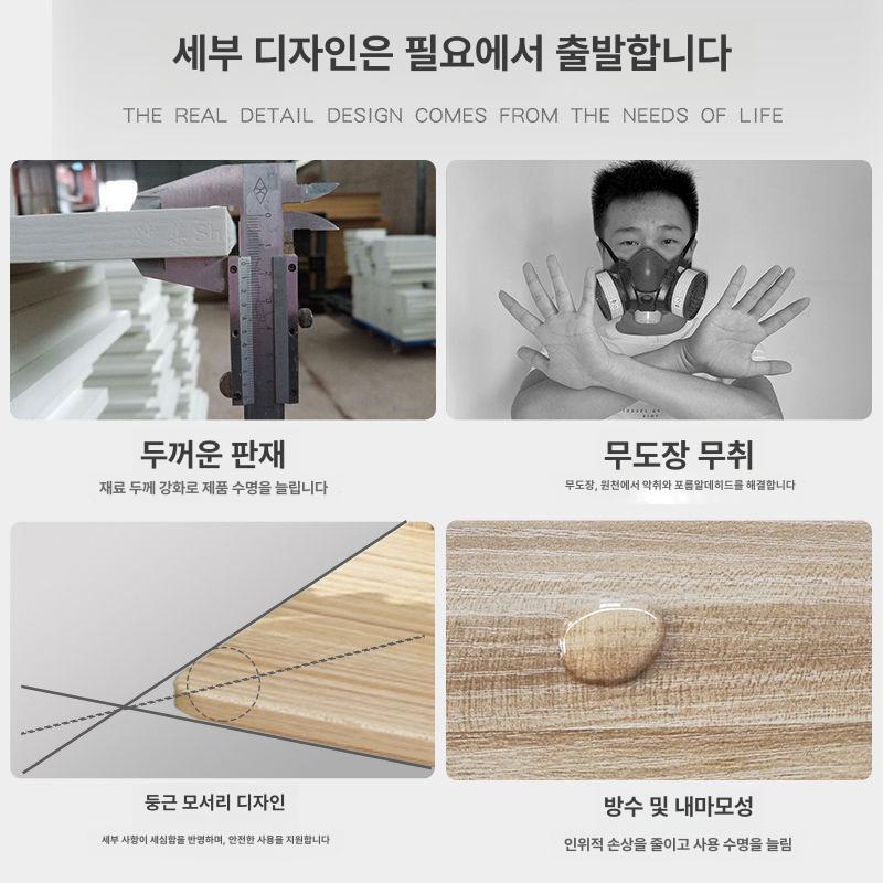 4인용 접이식 수납식탁 확장형 테이블 이동식 주방 폴딩 화이트스톤 패턴 120 - 상세 이미지 3