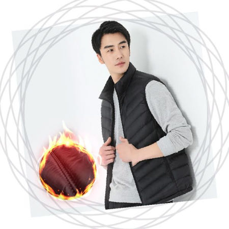 남성 경량 다운 베스트 발열 내피 등산 러닝 자전거 조끼 겨울 스포츠 활동