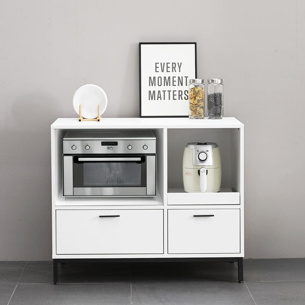 몬드 광파오븐장 렌지대 수납장 오븐장 밥솥장 에어프라이어선반 1000x550x835mm, 2단, 화이트