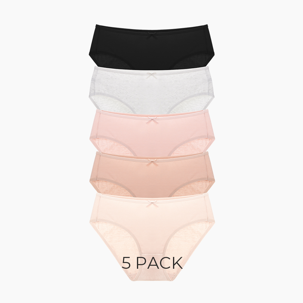 힙핑크 [5PACK] 빅사이즈 코튼 순면 올데이 코지 삼각팬티 학생 주부 직장인 데일리 제품 이미지