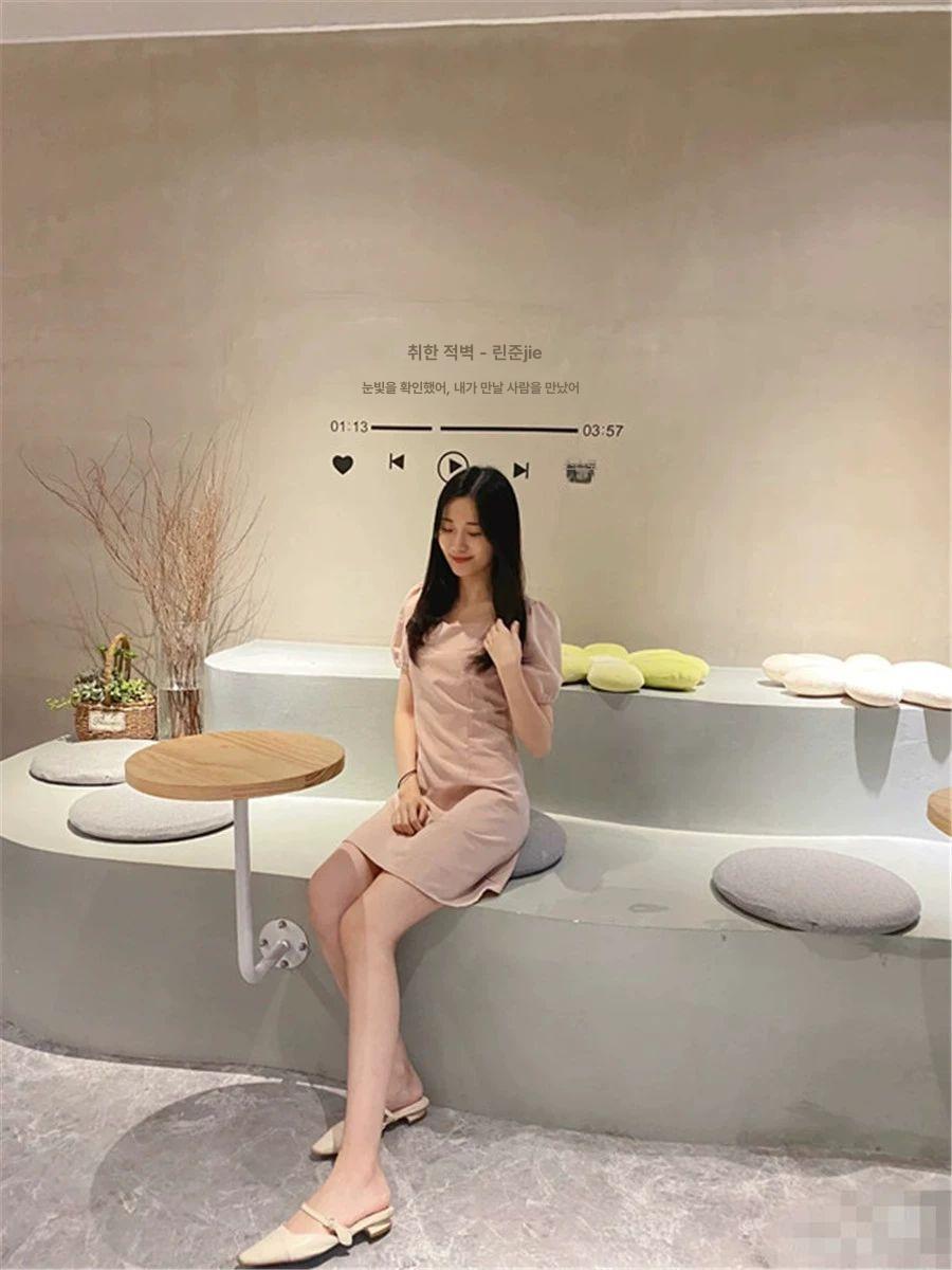 벽부형 테이블 철제 소형 카페 붙박이 원형 우드 표면 지름 35cm - 상세 이미지 2