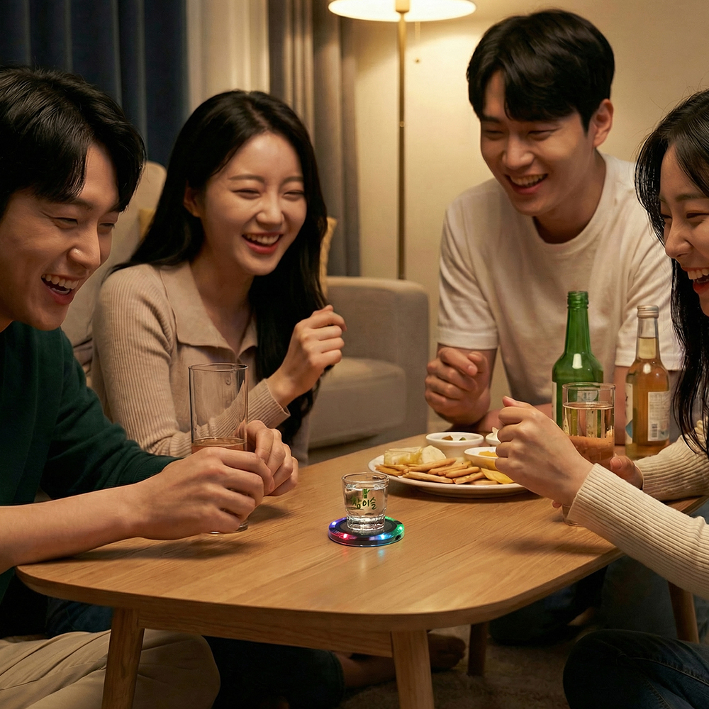 춘식이 에어레이팅 디스펜서 술멍 감성 LED코스터 롤렛 술게임 혼술 캠핑 이미지 6