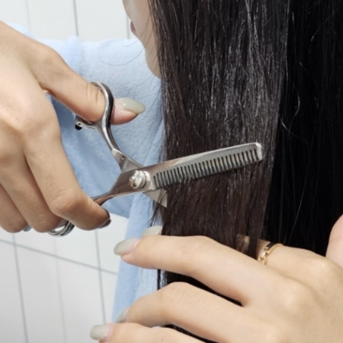 스탠숱가위 숱치는가위 셀프이발가위 - 상품 이미지
