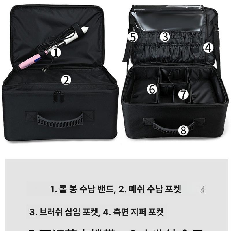 메이크업 정리함 재료 보관함 미용실용 네일 수납함 멀티 블랙 메인 이미지 스타일 - 상세 이미지 3