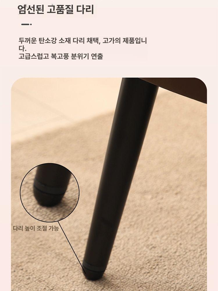 복고풍 엔틱 의자 빈티지 유럽풍 호텔 안락 체어 북유럽 식탁의자 고급 카페 식당 가죽 - 상세 이미지 4