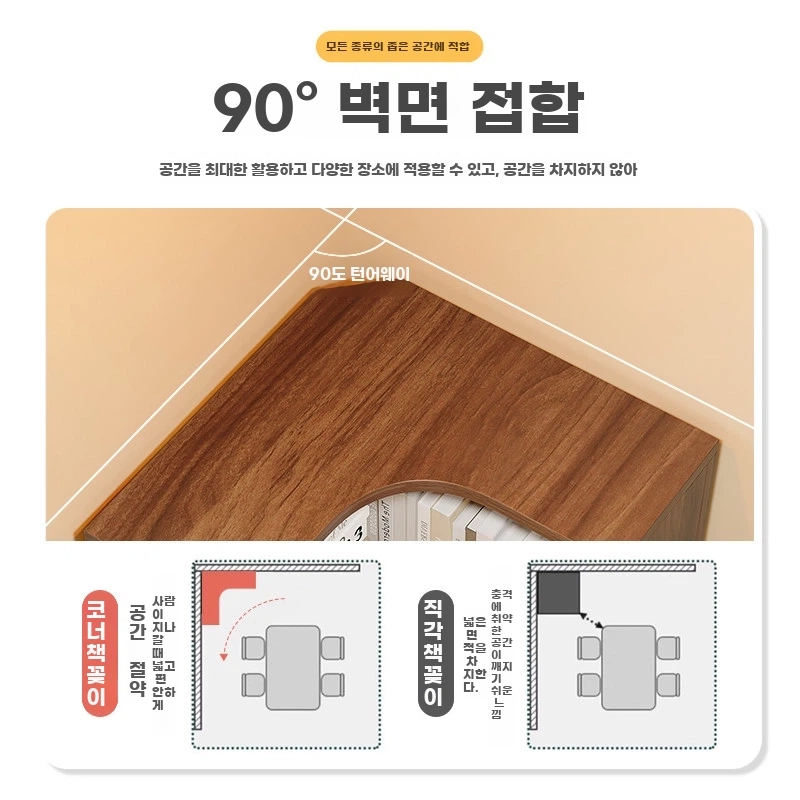 원목코너장 카페 사이드 공간 30x30x180cm오크 캐비닛 A. 5050170CM 월넛색 - 상세 이미지 4