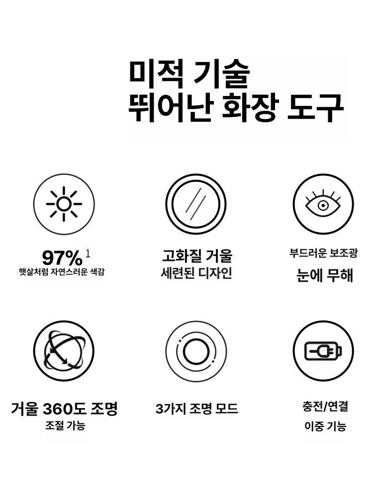 화장대 책상 충전식 조명 led 메이크업 무드등 간접 패션화이트 플러그인 30 x 50 - 상세 이미지 4