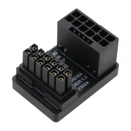 [해외]OTOTEC 12VHPWR 12+4핀 전원 어댑터 ATX 3.0 16핀 GPU PCIe5.0 180도 각도 커넥터 600W RTX 4090 4080 4070Ti 3090Ti