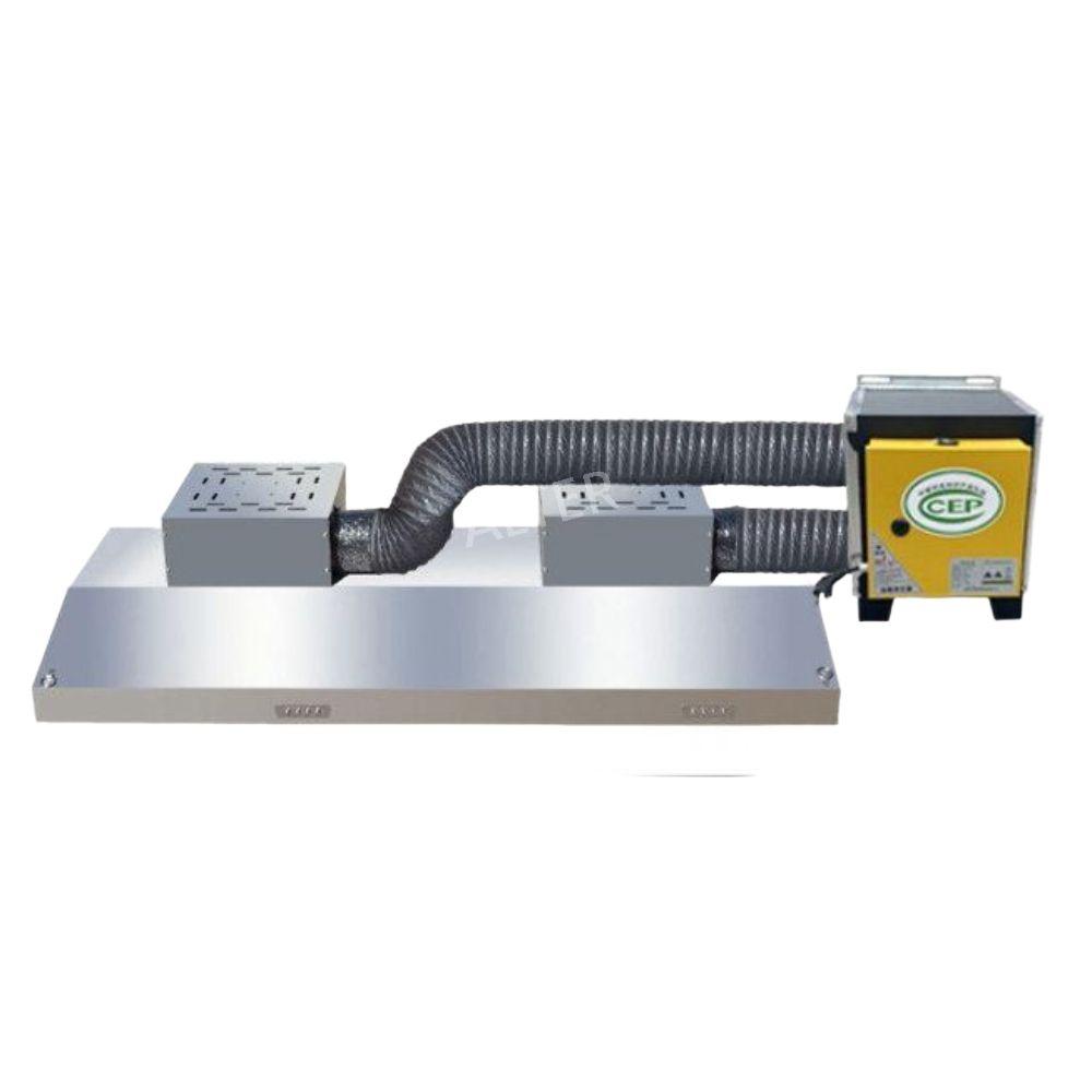 업소용 주방 후드 식당용후드 스텐 덕트 배기구 환풍기 200x100cm 듀얼팬 880W+청정기 - 상품 이미지