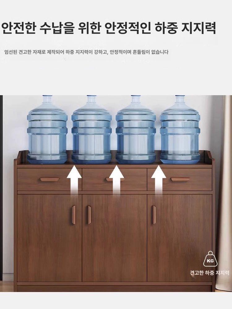 틈새 수납장 좁은 공간 수납 로봇청소기 탕비실 선반장 100cm 난간 120 36cm 다크월넛 양문 - 상세 이미지 4
