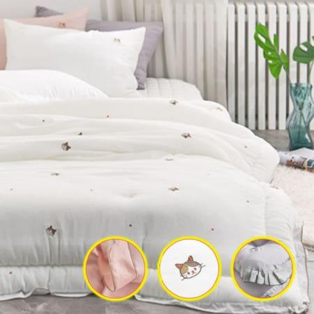 chimfriend 캣맘 모달 이불패드세트 SS 화이트