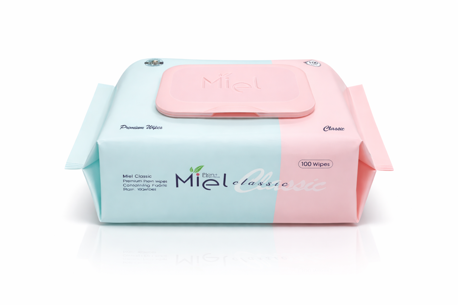 미엘 물티슈 클래식 캡형 100매 10팩 평량 50g 유아용 저자극 대용량