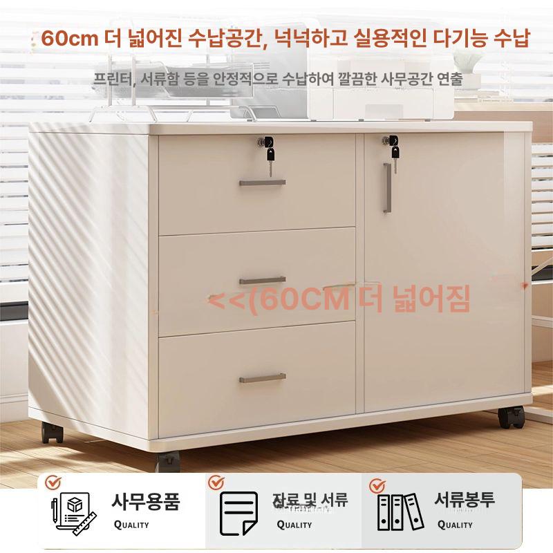 프린터 선반 데스크 서랍장 사무용 수납장 프린트 거치대 3단 노스아메리칸 2칸 60 34x59cm - 상세 이미지 2