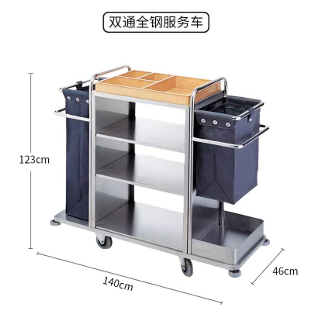 청소카트 청소차 객실 페인트칠 스텐 세탁물 린넨 기본형 83cm - 상세 이미지 4