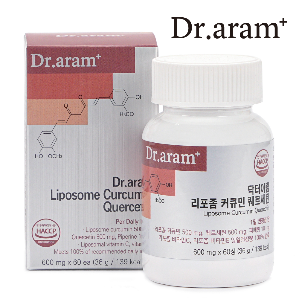 닥터아람 커큐민 퀘르세틴 리포좀 600mg 60정, 1개 - 상품 이미지