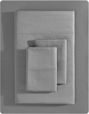 [해외]베라 왕 - 킹 사이즈 시트 세트 부드럽고 매끄러운 새틴 면 침구 800실 수 맞춤 시트가 있는 침대 및 어울리는 베개 커버() King Charcoal