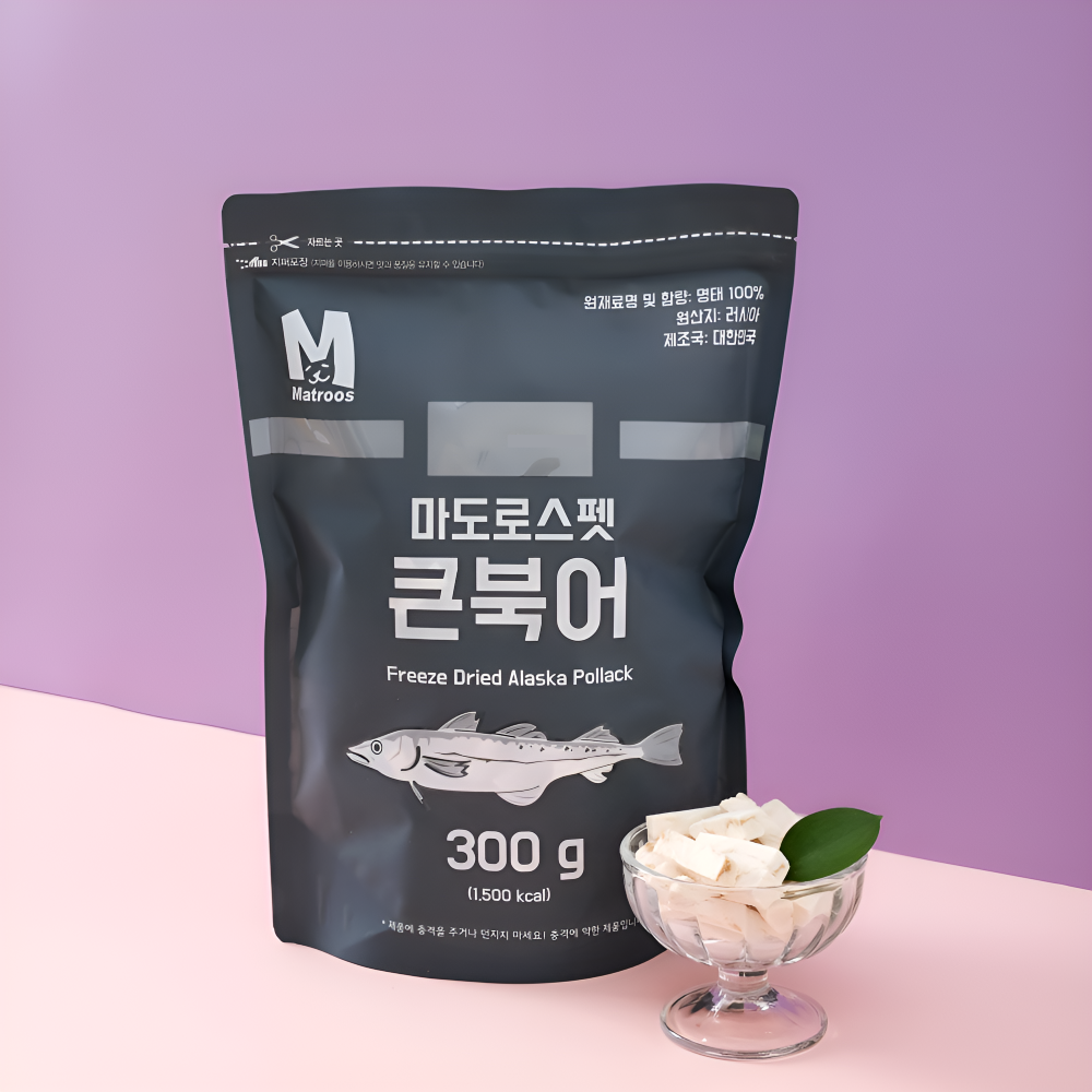 마도로스펫 큰북어 300g 동결건조 강아지 간식 북어트릿 제품 이미지
