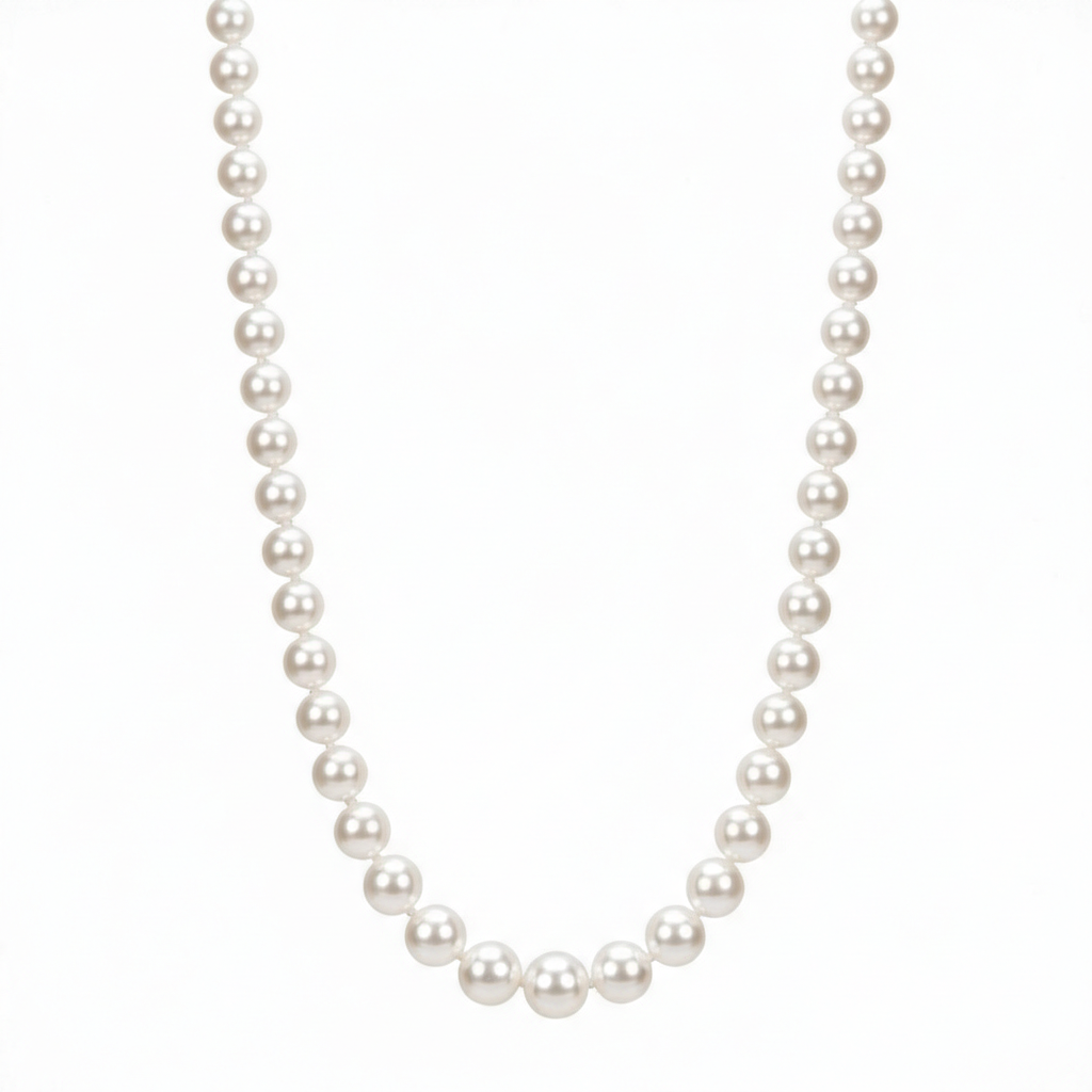 14k 골드 장식 천연 담수 진주목걸이 3.mm,4.0mm,5.0mm,6.0mm AAA+ - 상세 이미지 4