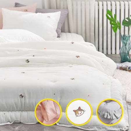 chimfriend 캣맘 모달 차렵이불 SS 화이트