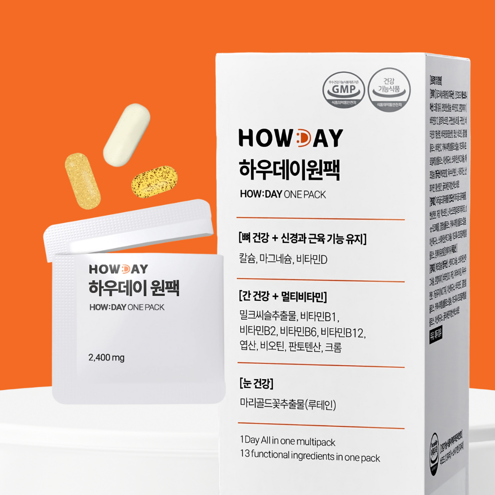 하우데이 원팩 하루한포 올인원 멀티비타민 남성 여성 종합영양제 멀티팩 30포, 1개 제품 이미지