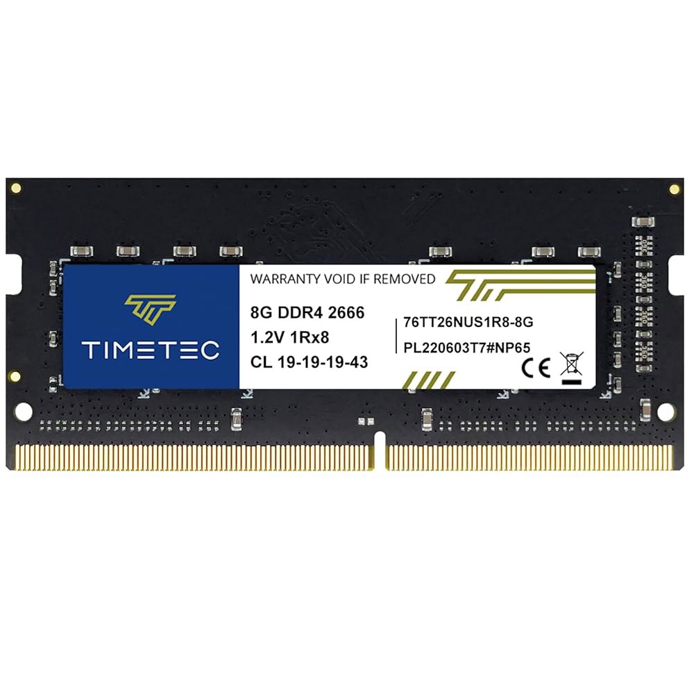 8GB DDR4 2666MHz (DDR4-2666) PC4-21300 SODIMM PC 모듈 RAM 업그레이드(8GB) 1.2V 싱글 언버퍼드 메모리 노트북 (PC4-2666V) - 상품 이미지
