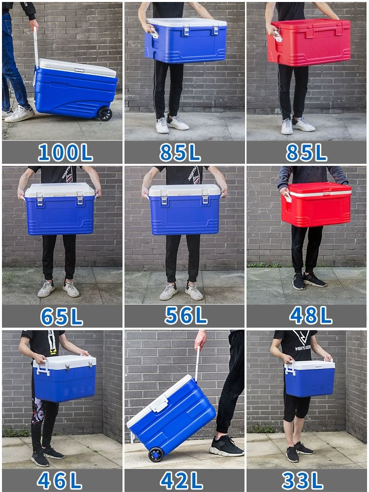 대형 아이스박스 170L 이동식 차량용 120L 낚시 85L 블루 프리미엄 바퀴 포함 1개 - 상세 이미지 4