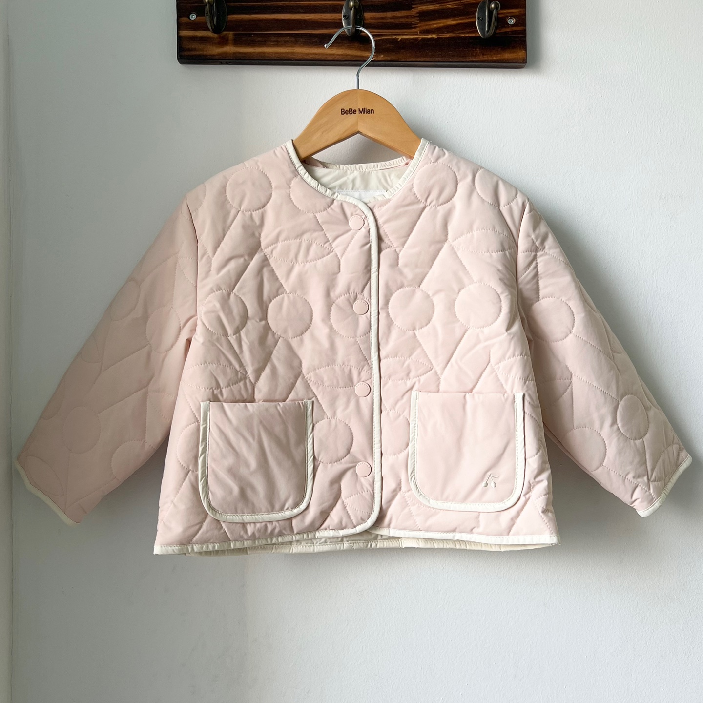 26SS 봉쁘앙 키즈 Lorelei 워터 리펠렌트 퀼팅 자켓 로즈 S06GOUW000020 - 상품 이미지