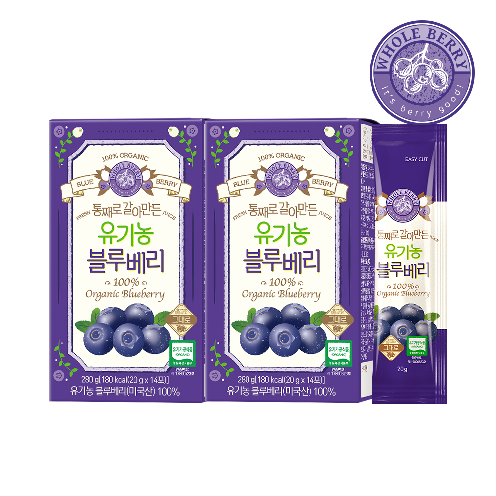 홀베리 통째로 갈아만든 유기농 블루베리 과육이 느껴지는 리얼 블루베리 14포, 2개 이미지 3