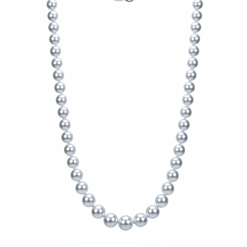 8.0mm,10mm  담수진주 목걸이(실버톤)AAA+ - 상품 이미지