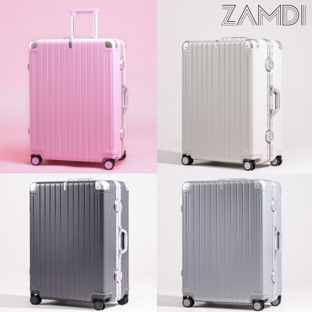 잠디 방탄 여행용 캐리어 금고형 대형 폴리카보네이트 캐리어 여행가방 24인치 (65cm), 라벤더핑크