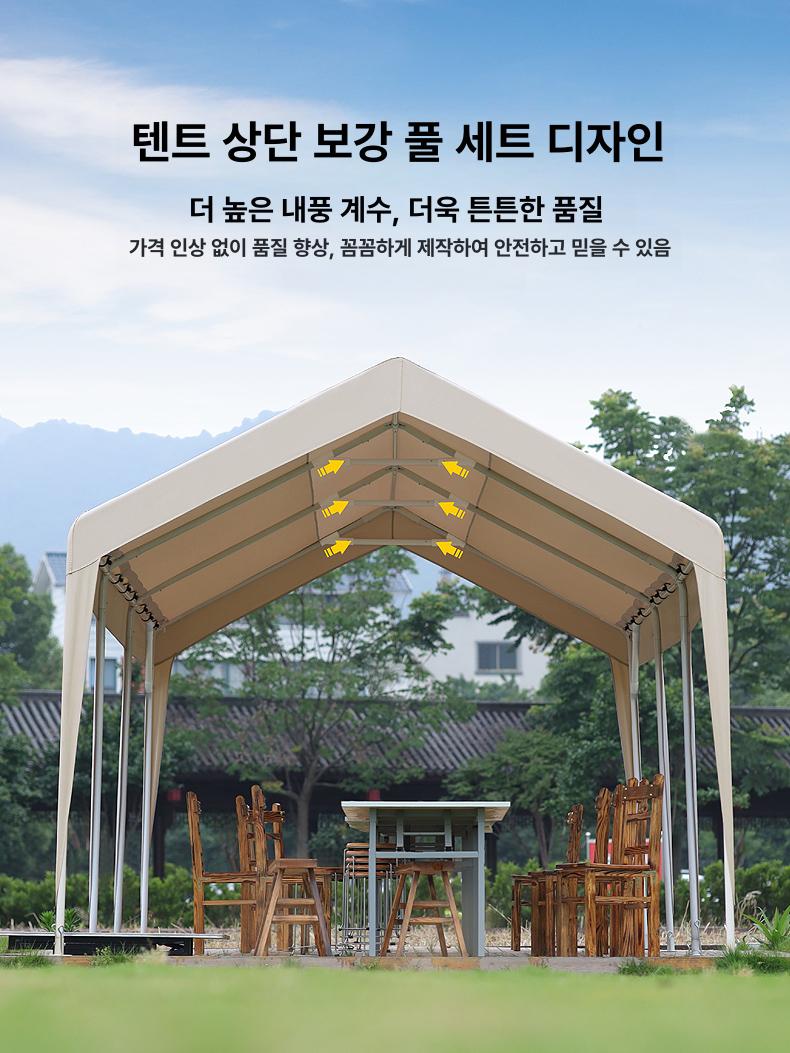창고 주차 천막창고 농막 노점용 글램핑 그늘막 보호막 6mx3m4면벽있음 - 상세 이미지 5